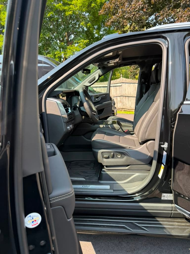 GMC SUV stretch limo front seat and dashboard