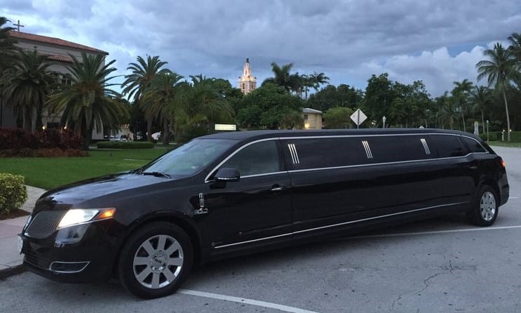 Lincoln MKT stretch limousine, full side-profile exterior view